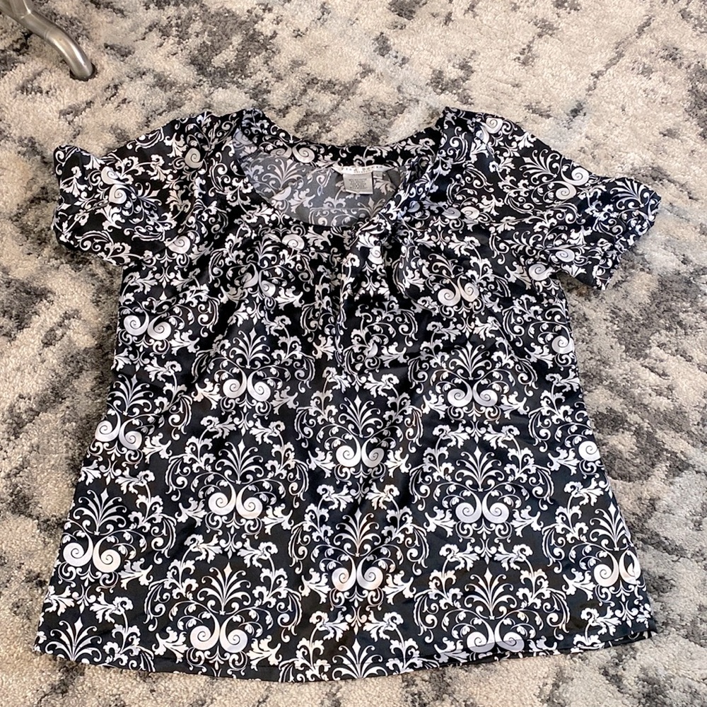 Black and white blouse